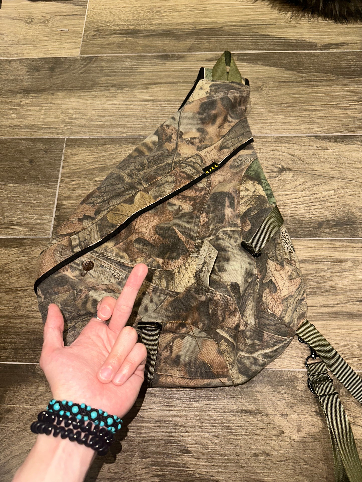 Real tree camp sling bag