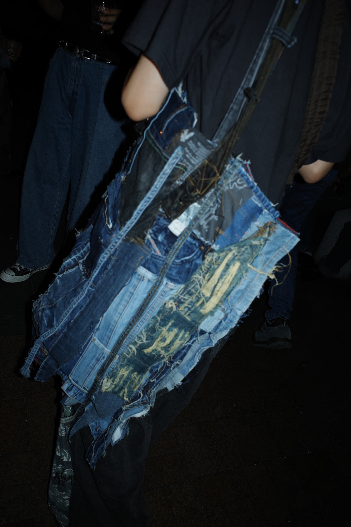Denim patchwork bag