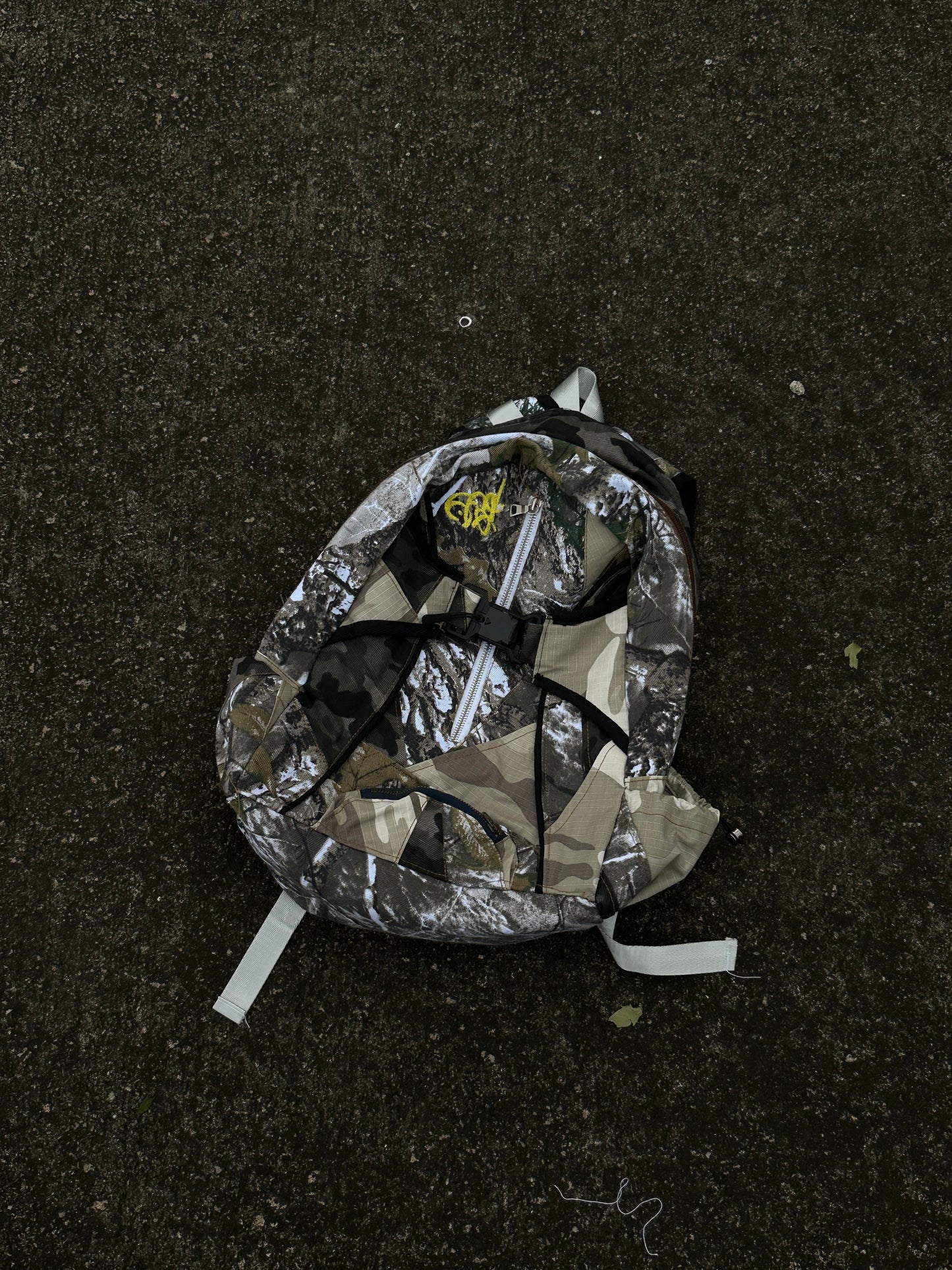 Camo patchwork backpack