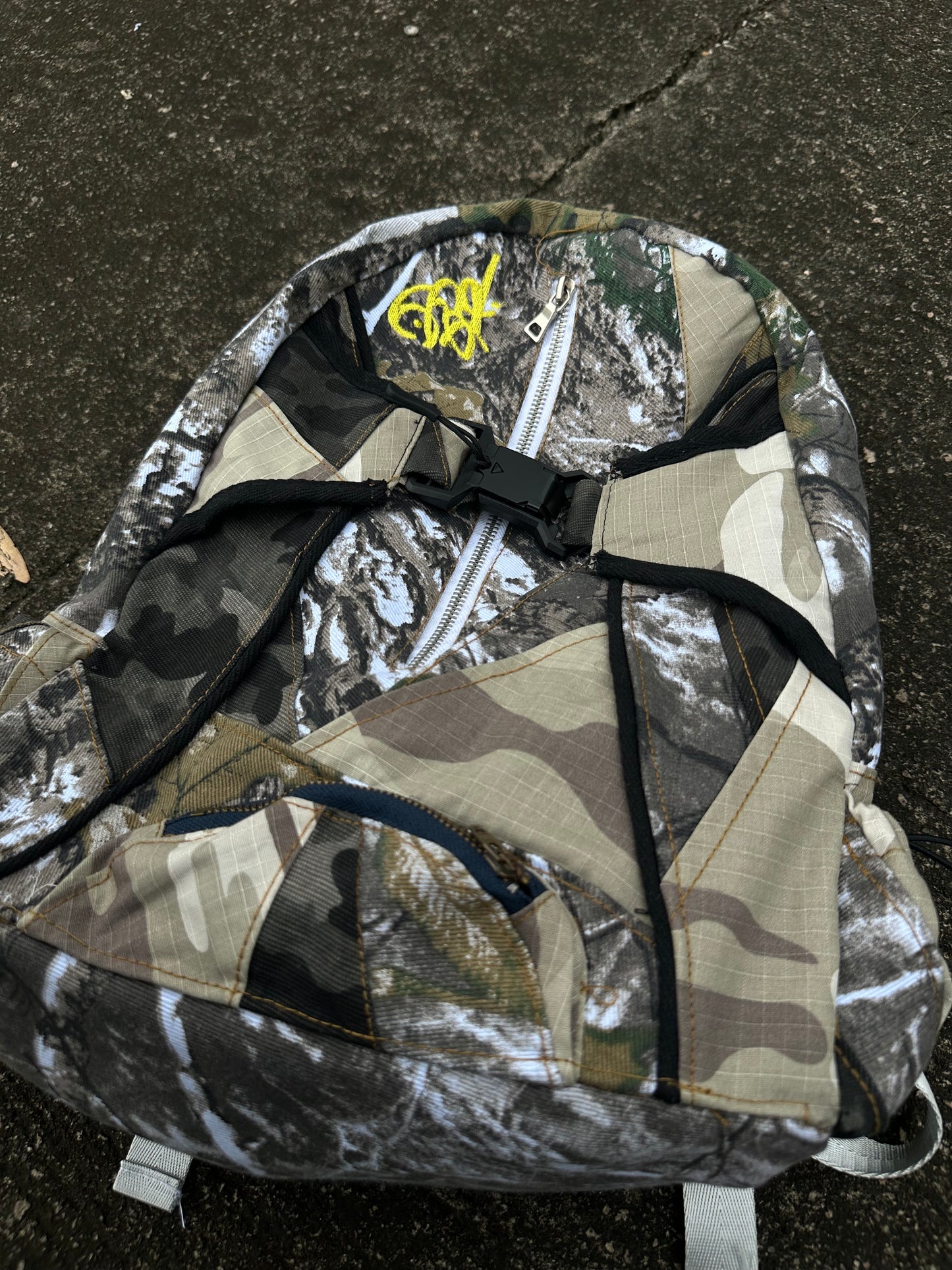 Camo patchwork backpack