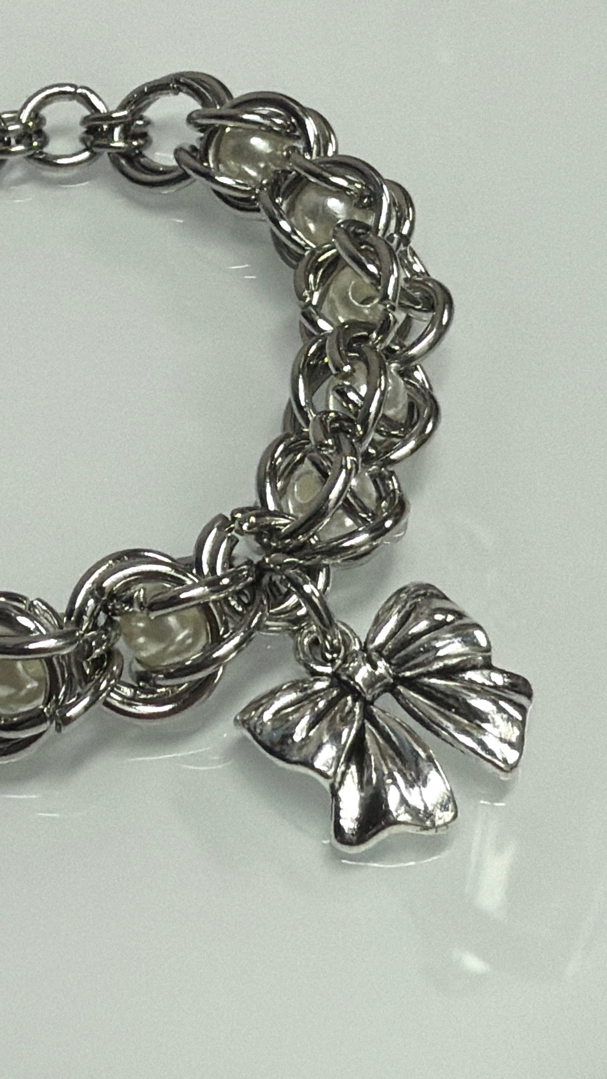 Rosette Chainmail Bracelet with Pearl (pre-order)