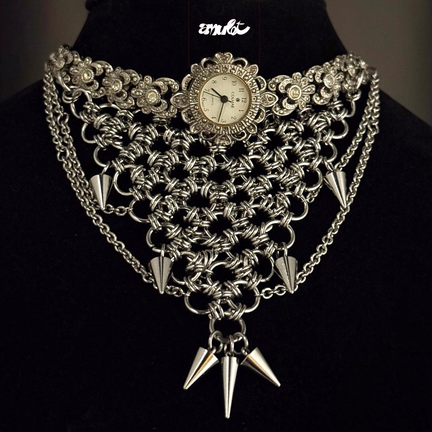Steel Choker with Vintage Watch -002⛓️‍💥
