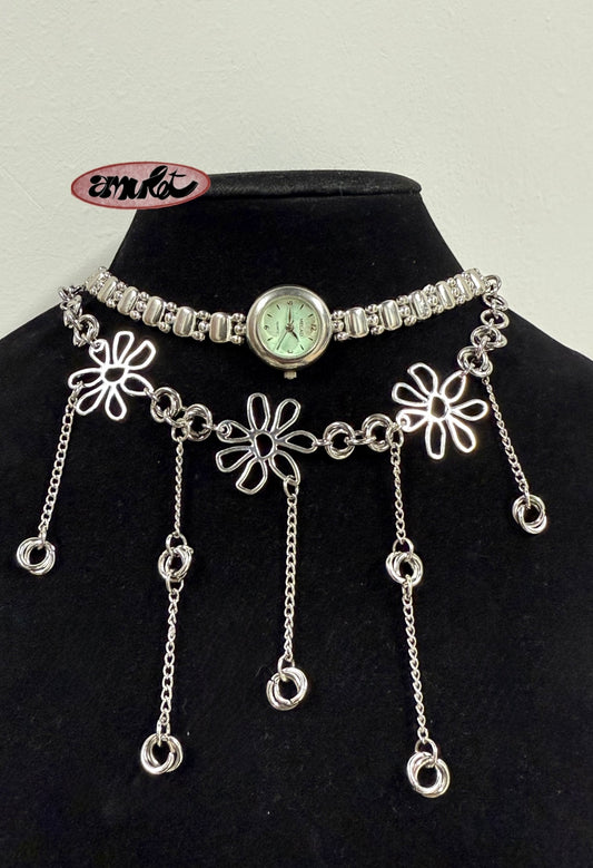 Vintage Watch (Mint) w/ Daisy & Dotted Necklace