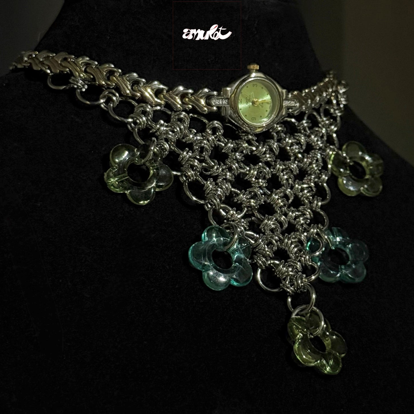 Fafa Steel Choker with Vintage Watch -004🌼