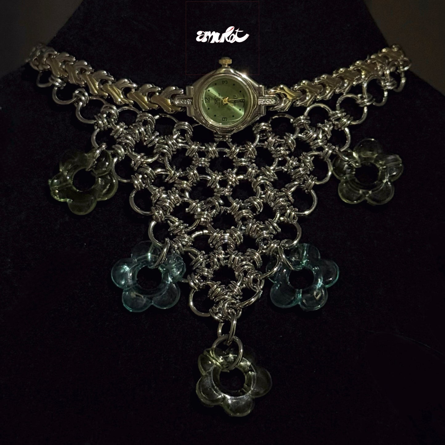 Fafa Steel Choker with Vintage Watch -004🌼