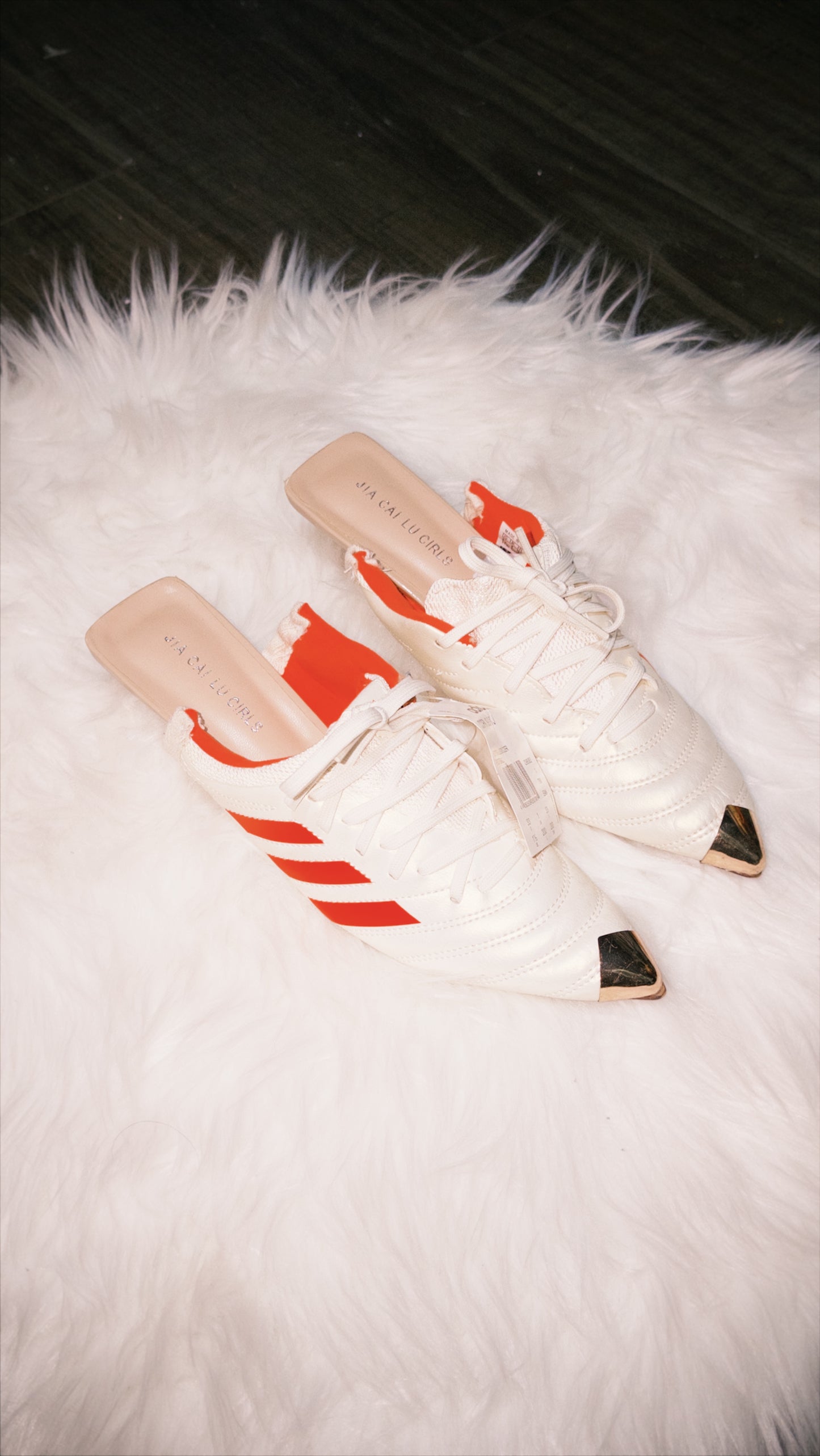 Adidas high heels(white/orange)