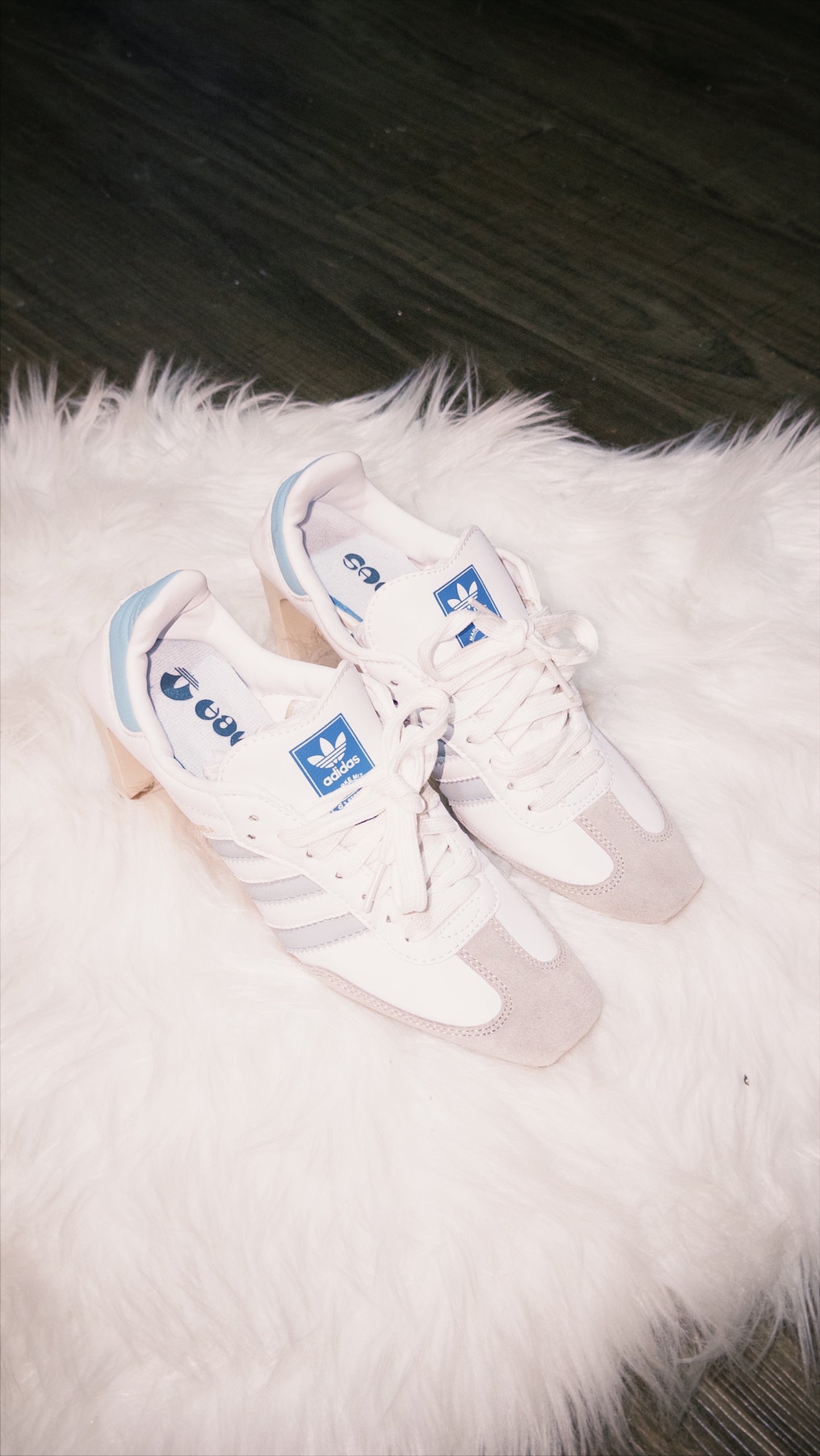 Adidas high heels(white/blue)