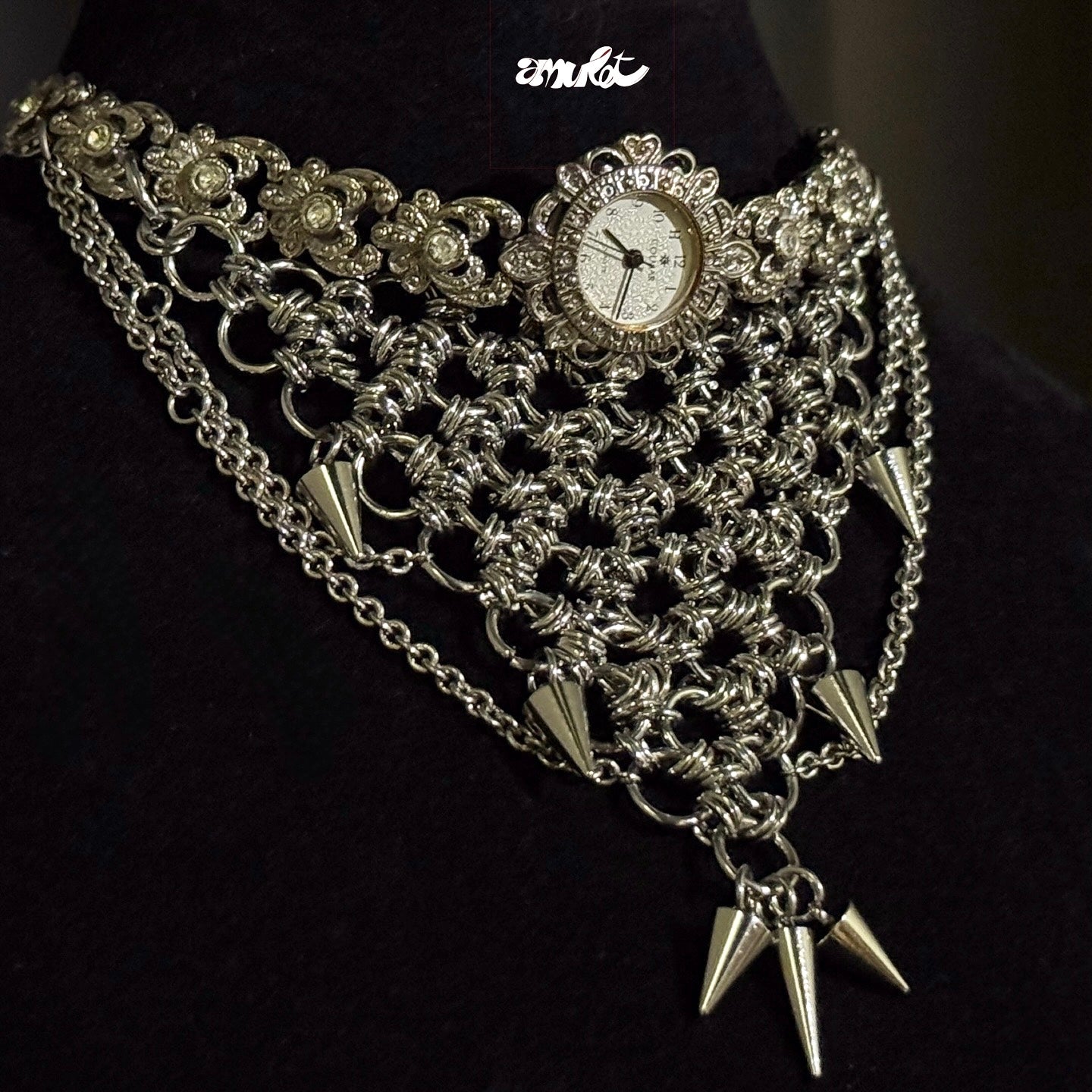 Steel Choker with Vintage Watch -002⛓️‍💥