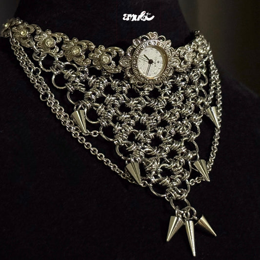 Steel Choker with Vintage Watch -002⛓️‍💥