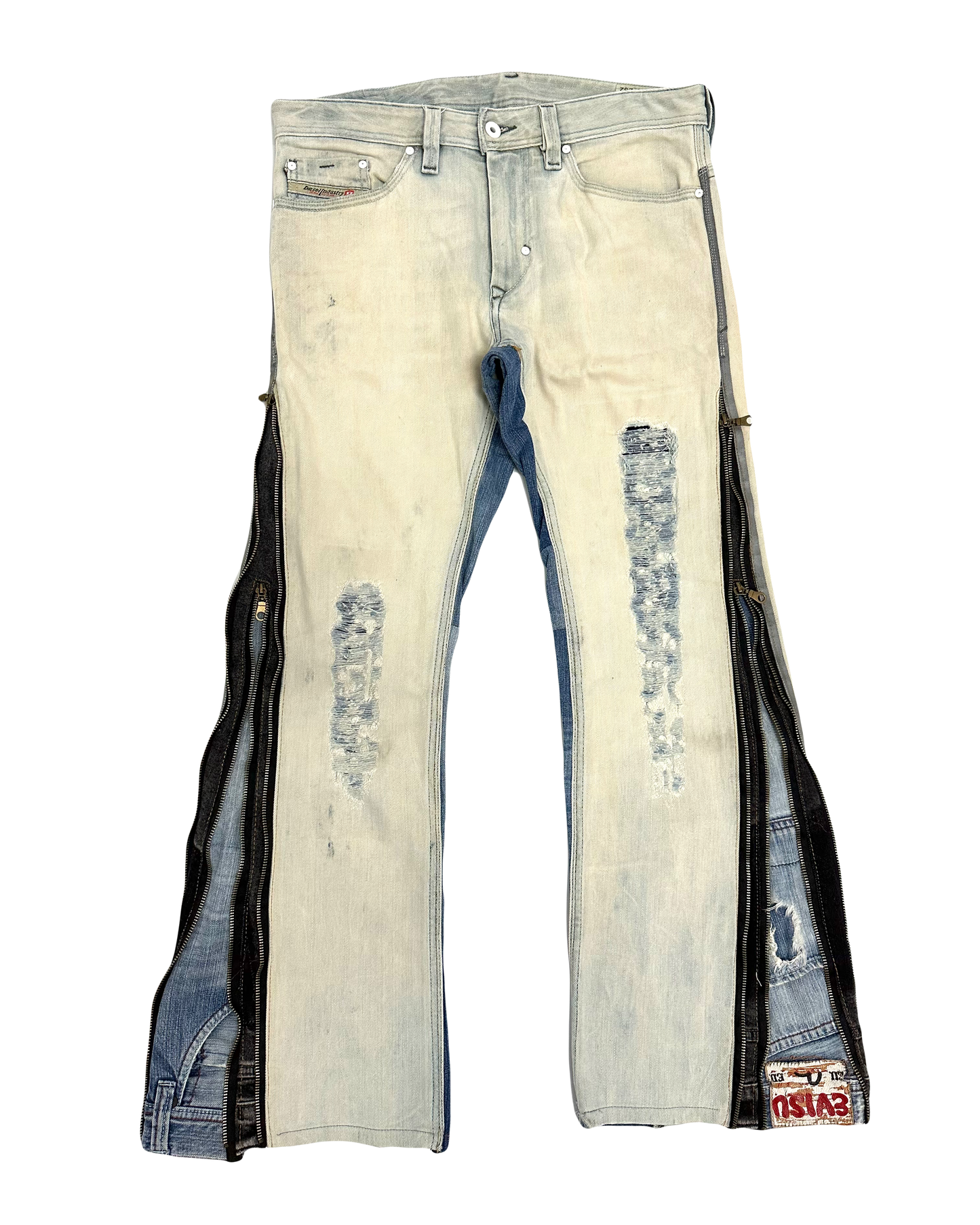 Diesel X Evisu Upsidedown Double Zipper Jeans